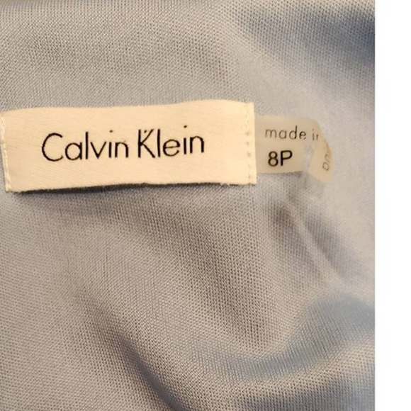 CALVIN Klein Women's Blue White Black Tank Flowy Petite Dress Size 8P - Picture 5 of 6